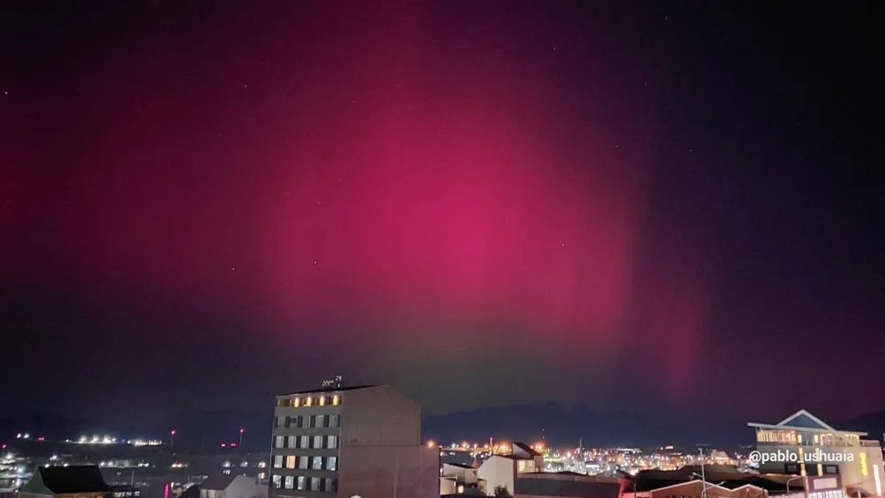 Se generaron auroras en Ushuaia producto de una intensa tormenta solar