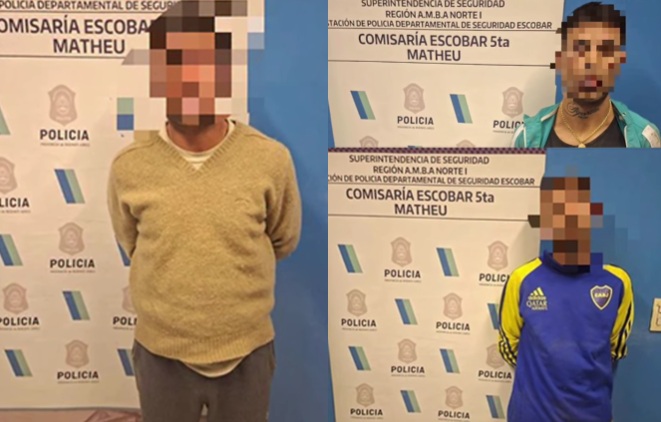 Allanamiento por entradera en Matheu: quedaron detenidos los tres delincuentes. 
