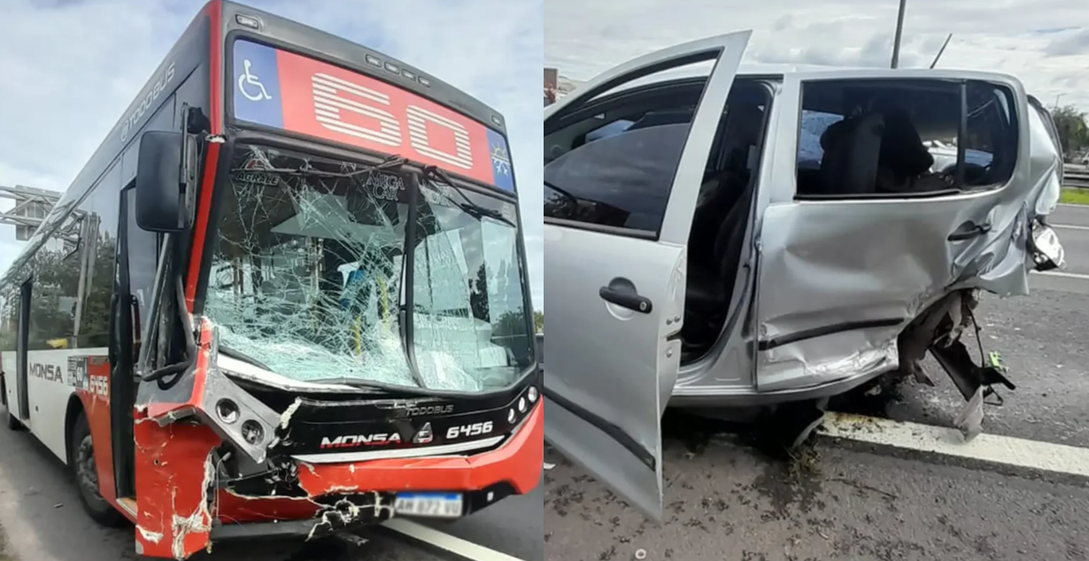 Violento choque entre un colectivo y dos autos en Panamericana: tres heridos