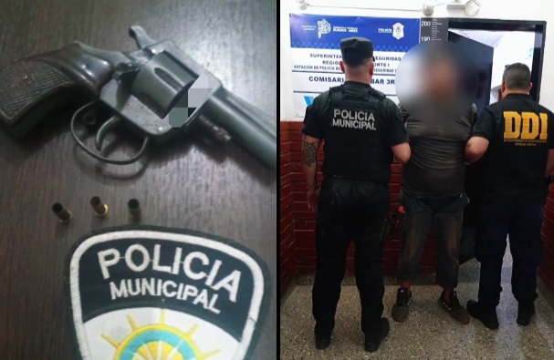Policía Municipal aprehendió a un sujeto armado