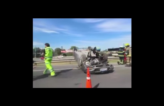 Volcó en Panamericana pero resultó ileso