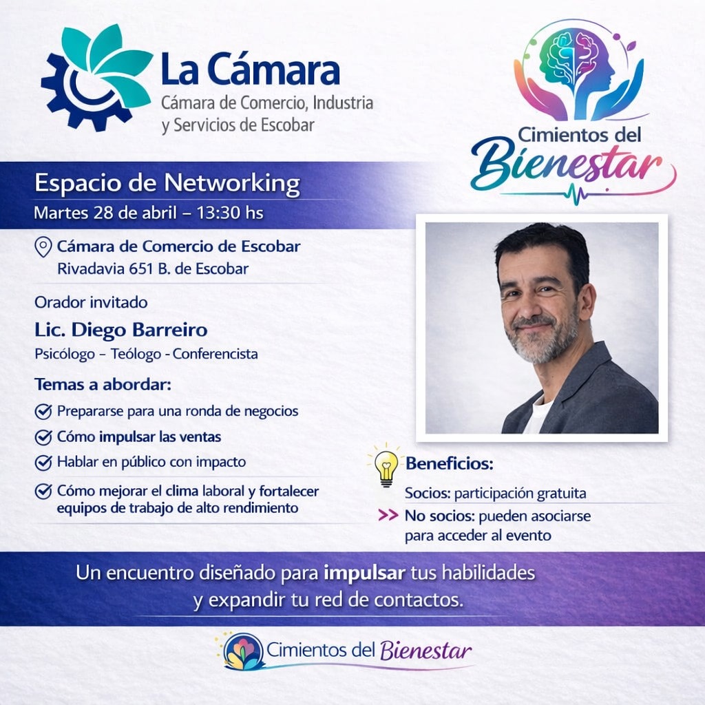 Impulsá tu negocio: La Cámara de Comercio de Escobar convoca a un gran encuentro de Networking