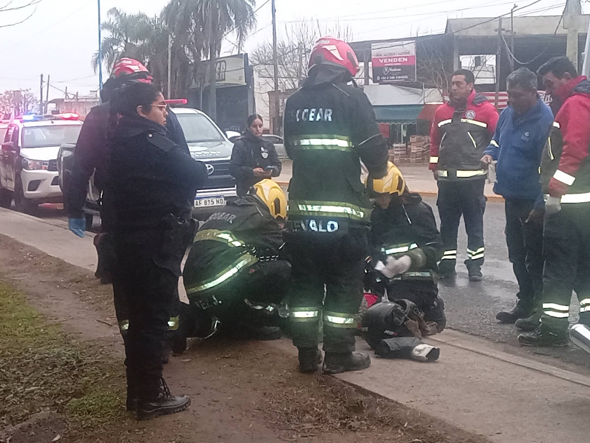 Motociclista sufrió una caída sobre Ruta 25