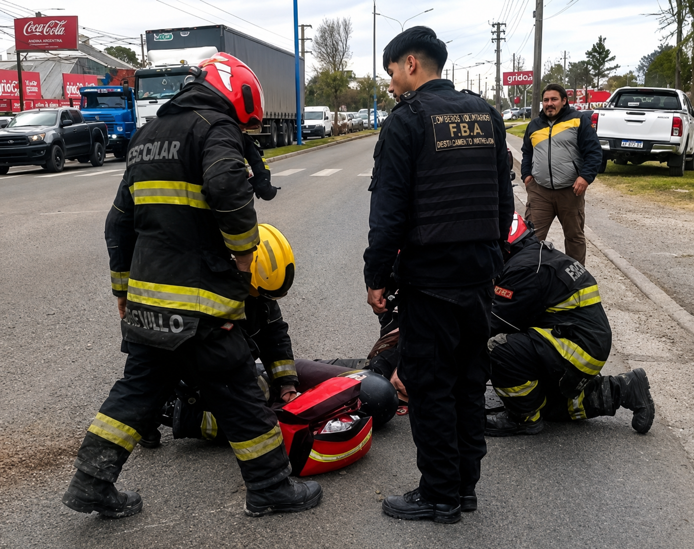 Motociclista herido tras chocar con una camioneta sobre Ruta 25